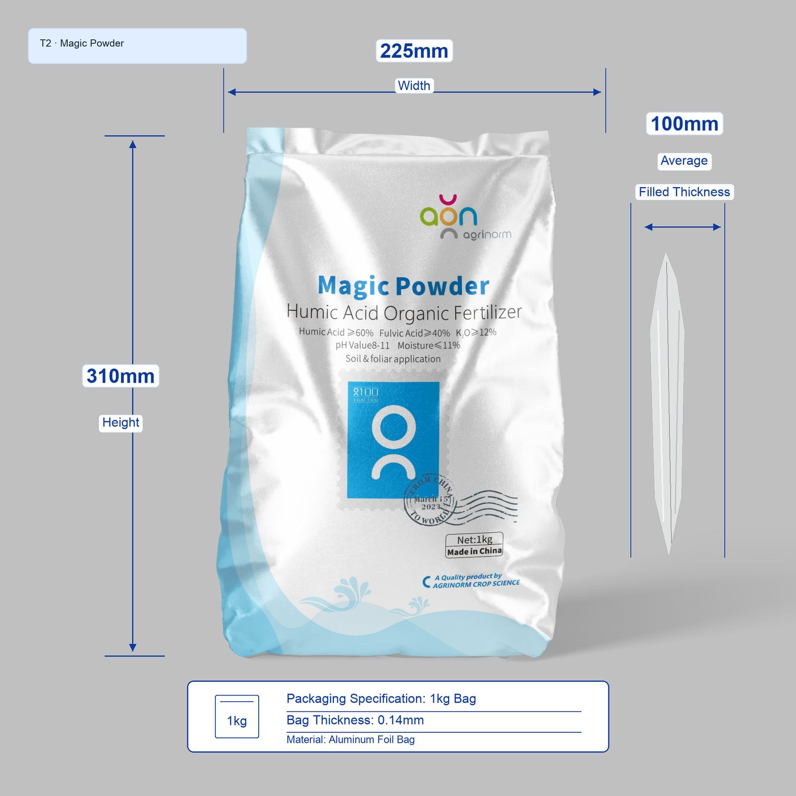 Magic Powder 1kg bag dimensions