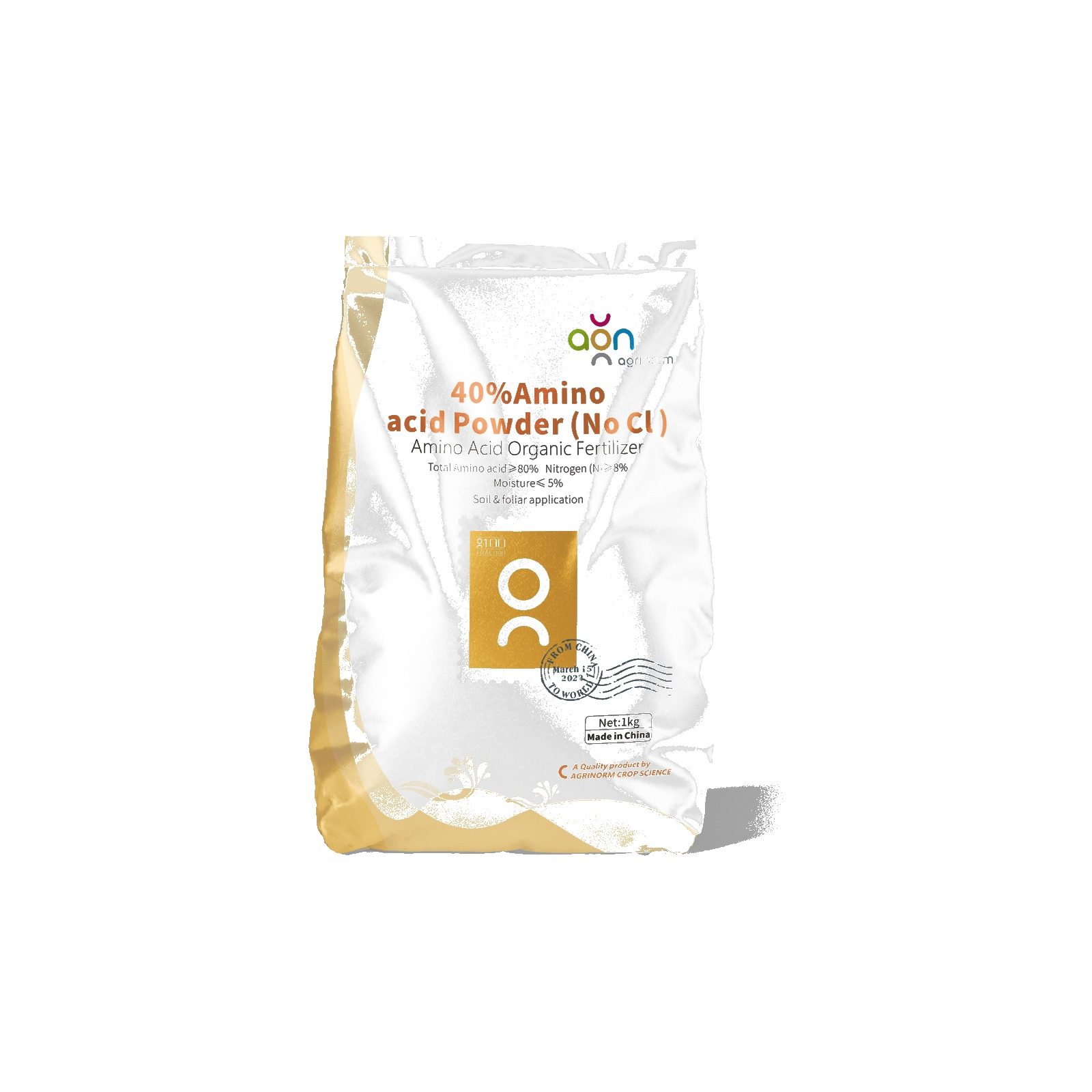 Amino Acid Powder 40% (No Cl) label and packaging details
