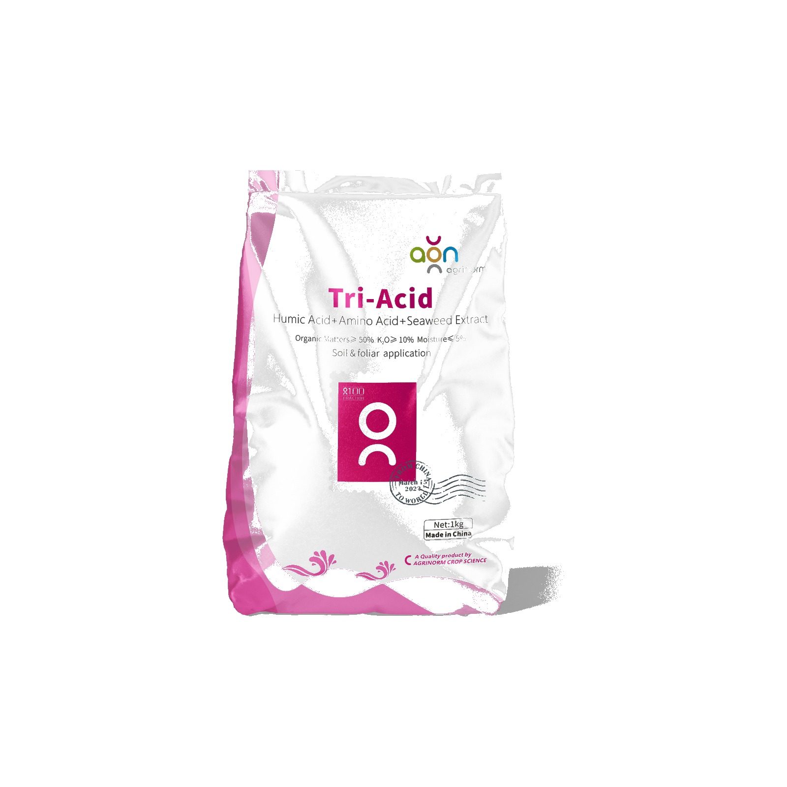 Tri-Acid label and packaging details