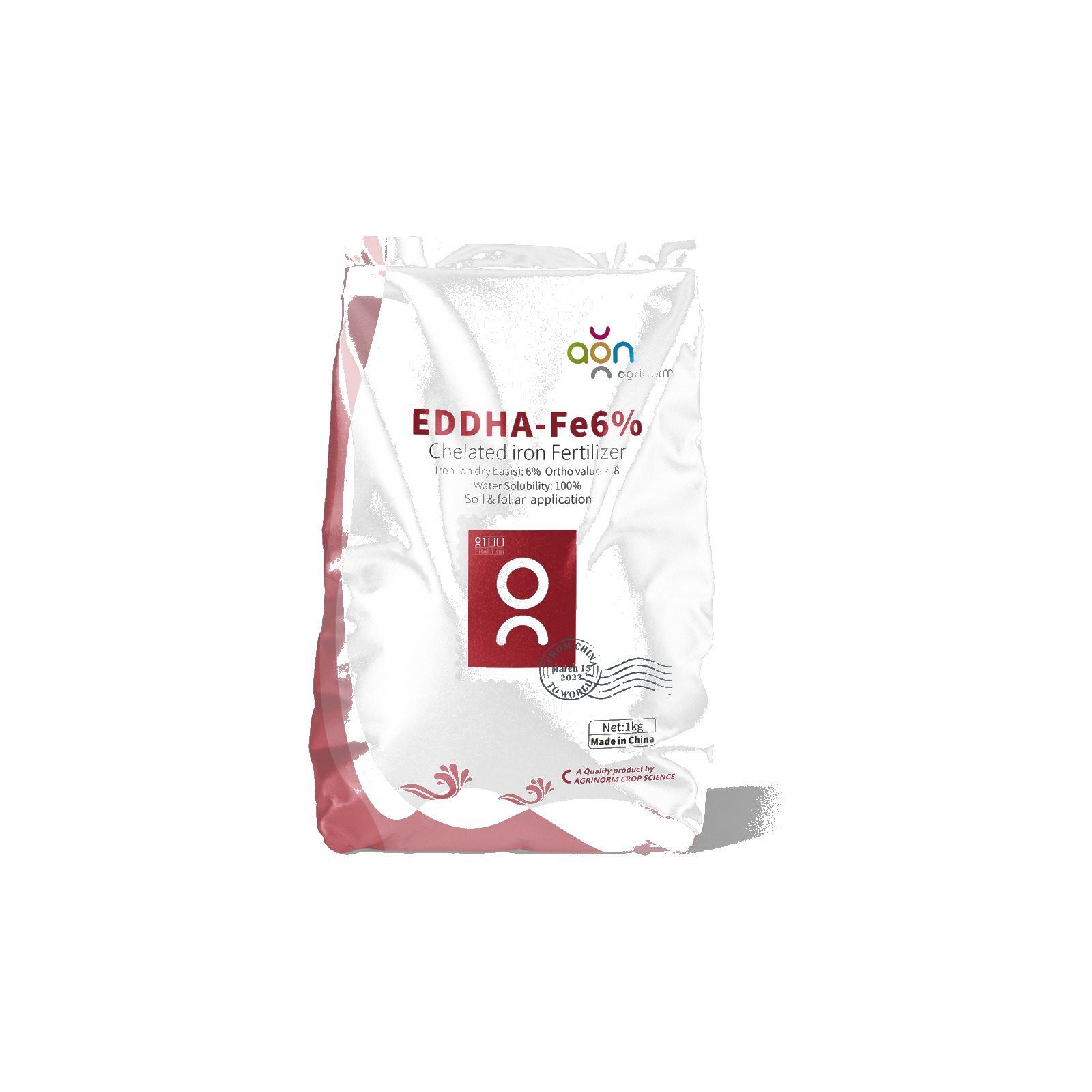EDDHA Fe 6% label and packaging details